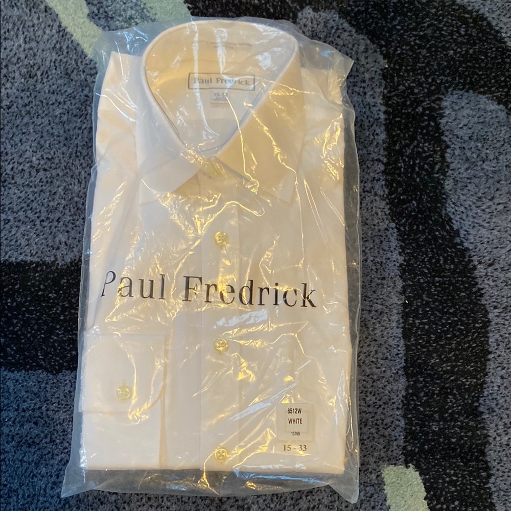 Paul Fredrick White Dress Shirt with Classic Collar